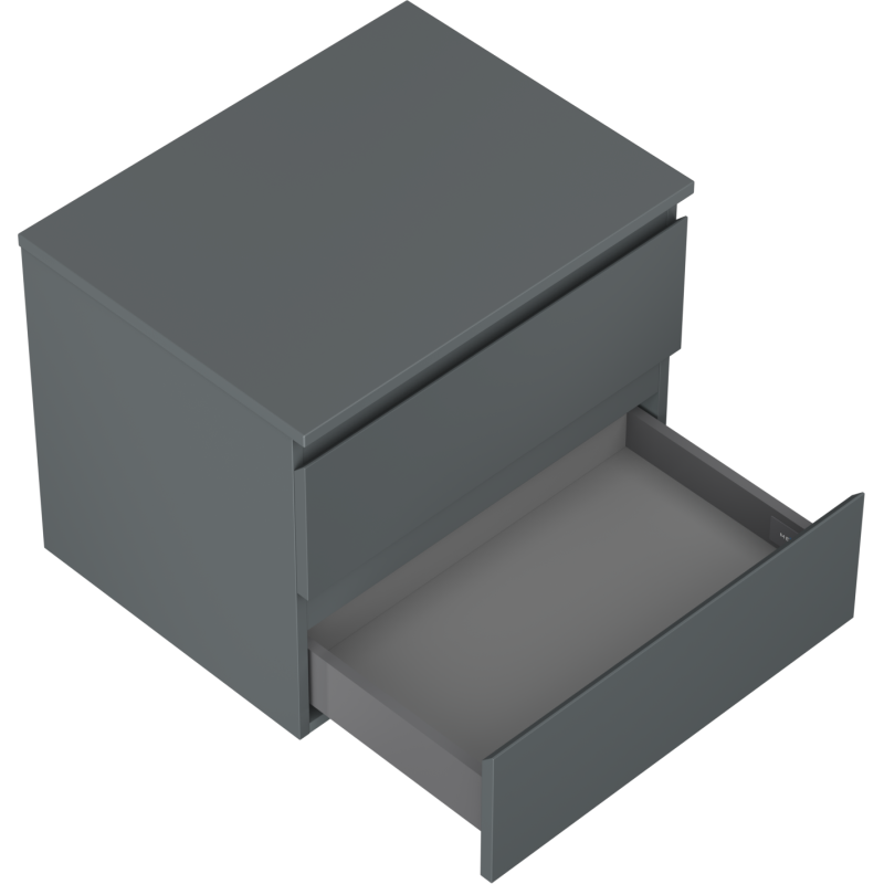 Mexen Orio meuble de salle de bain sous lavabo 60 cm avec plan de travail, 2 tiroirs, graphite mat - 91A10-06047-2-BFFC66