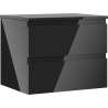Mexen Orio badkamerkast onder wastafel 60 cm met blad, 2 lades, zwart glans - 91A10-06047-2-BFFC70