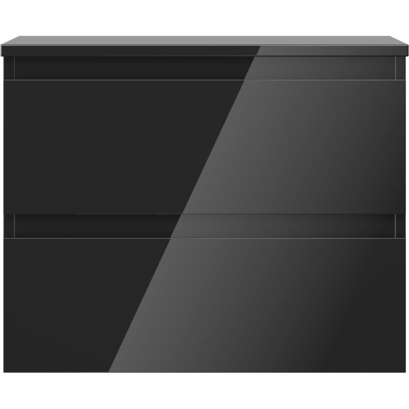 Mexen Orio Badezimmer-Unterschrank 60 cm mit Arbeitsplatte, 2 Schubladen, schwarz glänzend - 91A10-06047-2-BFFC70