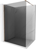 Mexen Kioto ścianka prysznicowa Walk-in 120 x 200 cm, grafit 8 mm, różowe złoto - 800-120-101-60-40