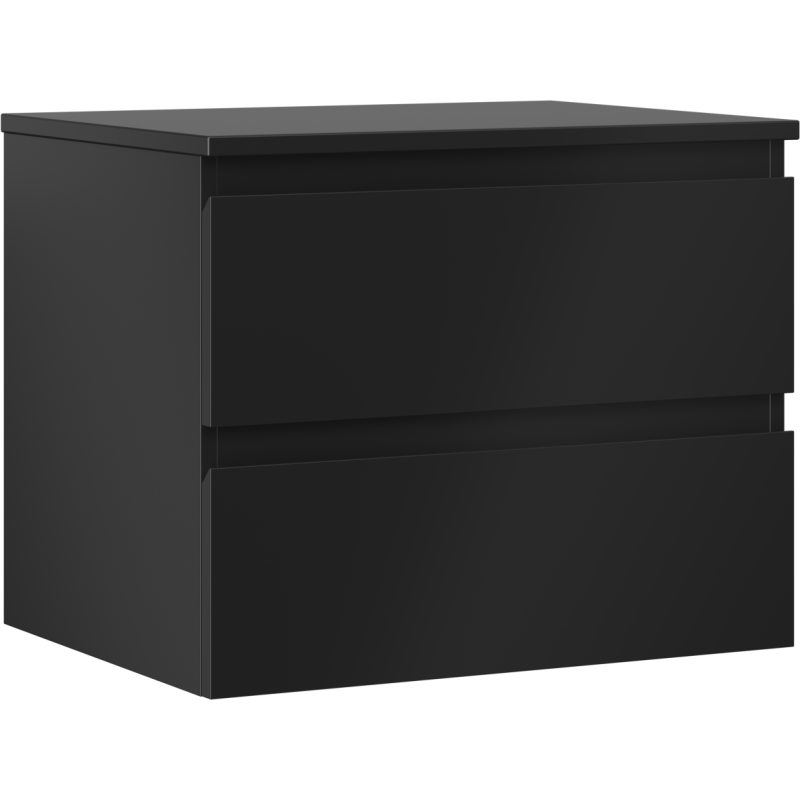 Mexen Orio Badezimmerschrank für Waschbecken 60 cm mit Arbeitsplatte, 2 Schubladen, schwarz matt - 91A10-06047-2-BFFC71