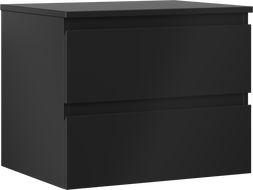 Mexen Orio Badezimmerschrank für Waschbecken 60 cm mit Arbeitsplatte, 2 Schubladen, schwarz matt - 91A10-06047-2-BFFC71
