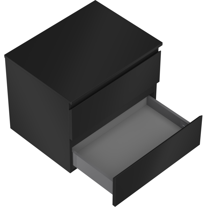 Mexen Orio Badezimmerunterschrank 60 cm mit Arbeitsplatte, 2 Schubladen, Schwarz Matt - 91A10-06047-2-BFFC71