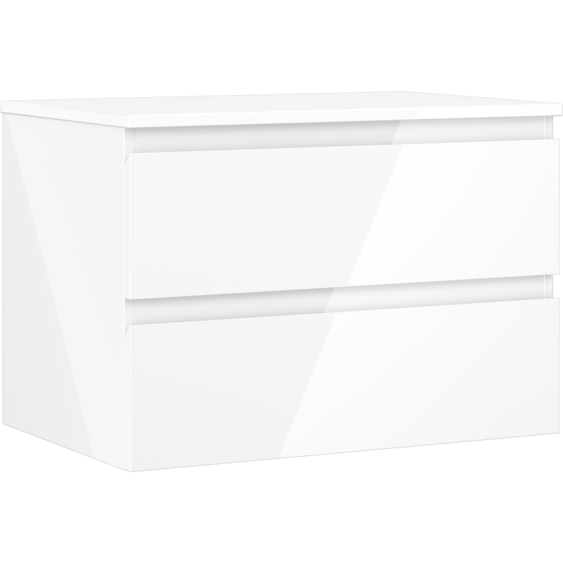 Mexen Orio Badezimmerschrank unter dem Waschbecken 70 cm mit Arbeitsplatte, 2 Schubladen, weiß glänzend - 91A10-07047-2-BFFC00