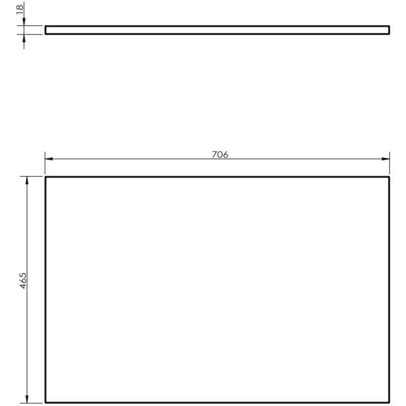 Mexen Orio armario de baño de 70 cm con tablero, 2 cajones, gris mate - 91A10-07047-2-BFFC62