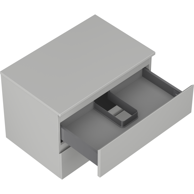 Mexen Orio armario de baño de 70 cm con tablero, 2 cajones, gris mate - 91A10-07047-2-BFFC62