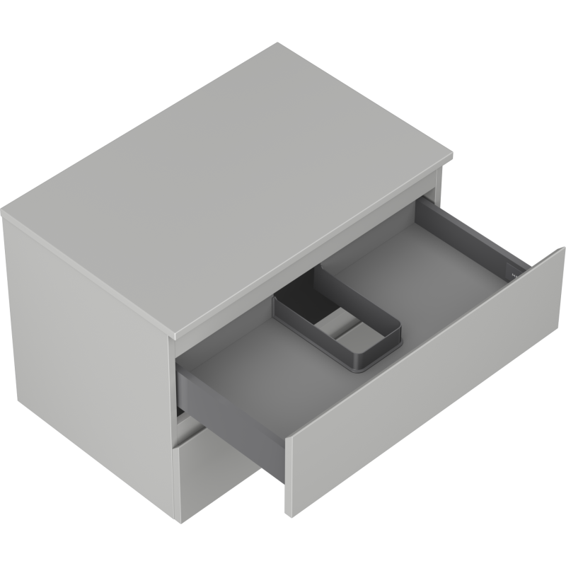 Mexen Orio meuble de salle de bains sous-vasque de 70 cm avec plateau, 2 tiroirs, gris mat - 91A10-07047-2-BFFC62