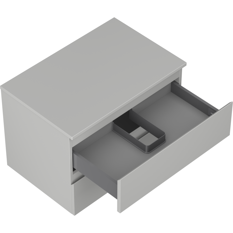 Mexen Orio szafka łazienkowa podumywalkowa 70 cm z blatem, 2 szuflady, szara mat - 91A10-07047-2-BFFC62