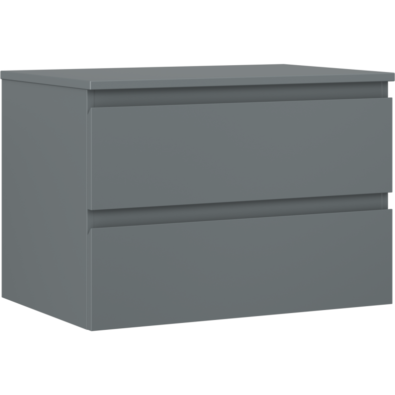 Mexen Orio Badezimmerschrank 70 cm mit Arbeitsplatte, 2 Schubladen, Graphit Matt - 91A10-07047-2-BFFC66