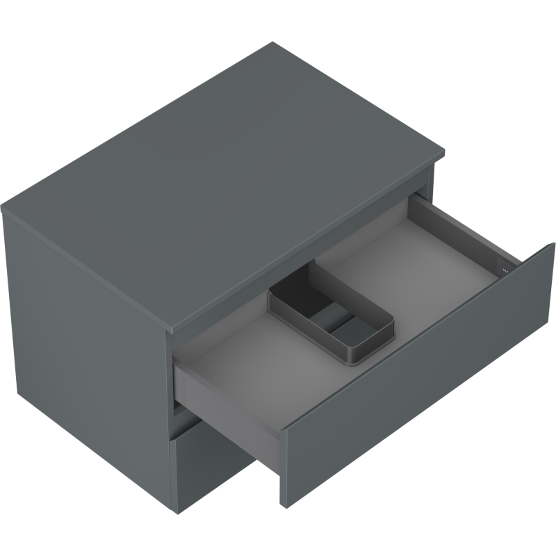 Mexen Orio gabinete de baño bajo lavabo de 70 cm con encimera, 2 cajones, grafito mate - 91A10-07047-2-BFFC66