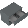 Mexen Orio Badezimmerschrank 70 cm mit Arbeitsplatte, 2 Schubladen, Graphit Matt - 91A10-07047-2-BFFC66