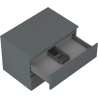 Mexen Orio gabinete de baño bajo lavabo de 70 cm con encimera, 2 cajones, grafito mate - 91A10-07047-2-BFFC66