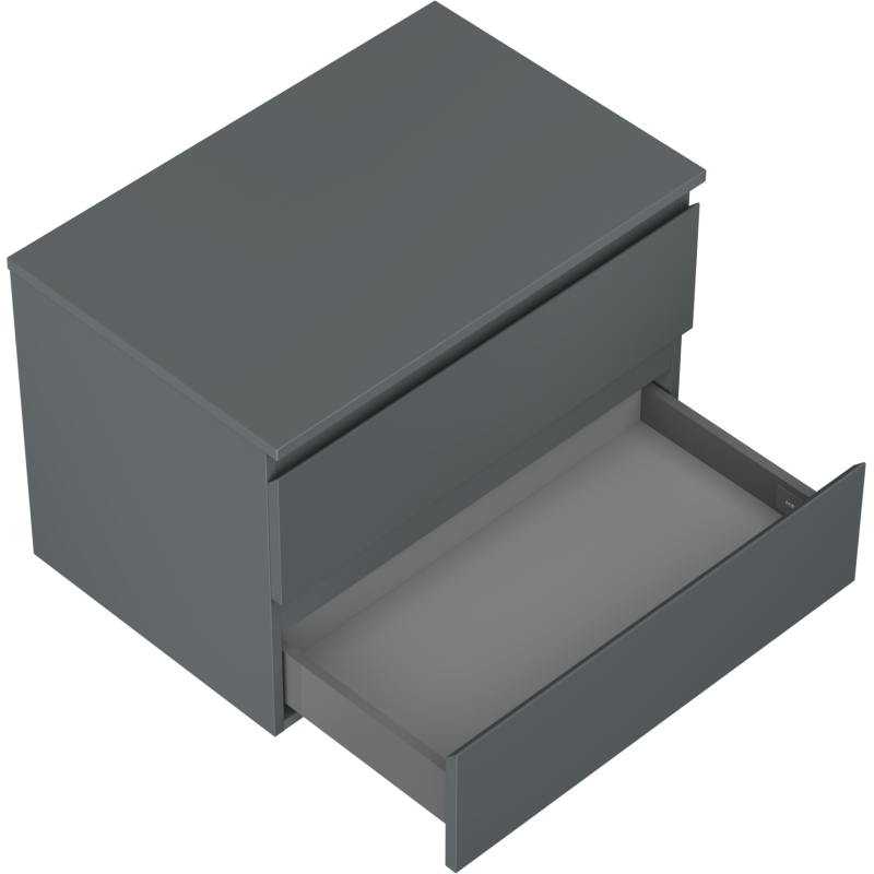 Mexen Orio bathroom cabinet 70 cm with countertop, 2 drawers, matte graphite - 91A10-07047-2-BFFC66