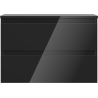Mexen Orio 70 cm Bathroom Cabinet with Countertop, 2 Drawers, Black Gloss - 91A10-07047-2-BFFC70