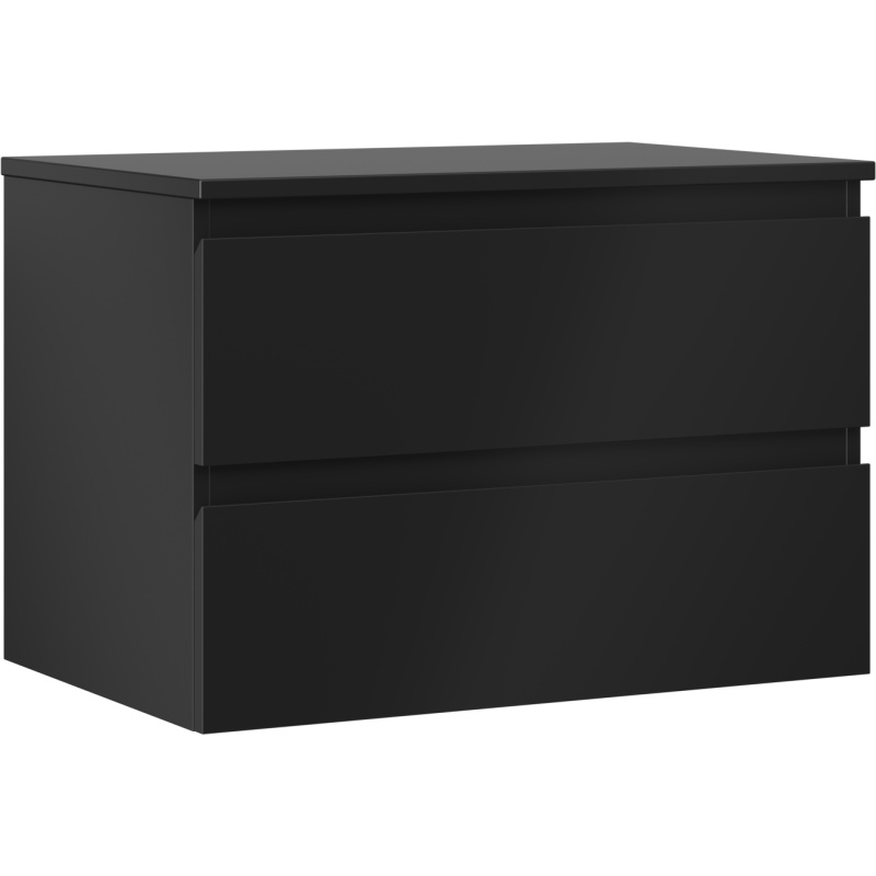 Mexen Orio Badezimmerschrank 70 cm mit Arbeitsplatte, 2 Schubladen, Schwarz matt - 91A10-07047-2-BFFC71