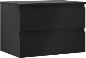 Mexen Orio Badezimmerunterschrank 70 cm mit Arbeitsplatte, 2 Schubladen, Schwarz Matt - 91A10-07047-2-BFFC71