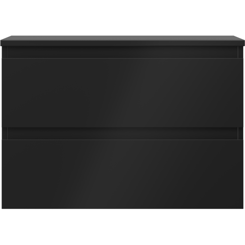 Mexen Orio Badezimmerunterschrank 70 cm mit Arbeitsplatte, 2 Schubladen, Schwarz Matt - 91A10-07047-2-BFFC71