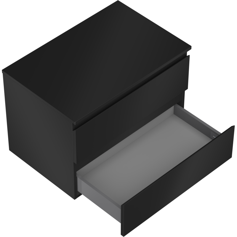 Mexen Orio armario de baño bajo lavabo 70 cm con tablero, 2 cajones, negro mate - 91A10-07047-2-BFFC71