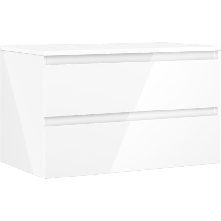 Mexen Orio Badezimmerschrank 80 cm mit Arbeitsplatte, 2 Schubladen, weiß glänzend - 91A10-08047-2-BFFC00