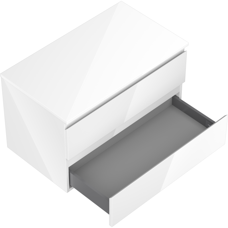 Mexen Orio Badezimmerschrank für Waschtisch 80 cm mit Arbeitsplatte, 2 Schubladen, weiß glänzend - 91A10-08047-2-BFFC00