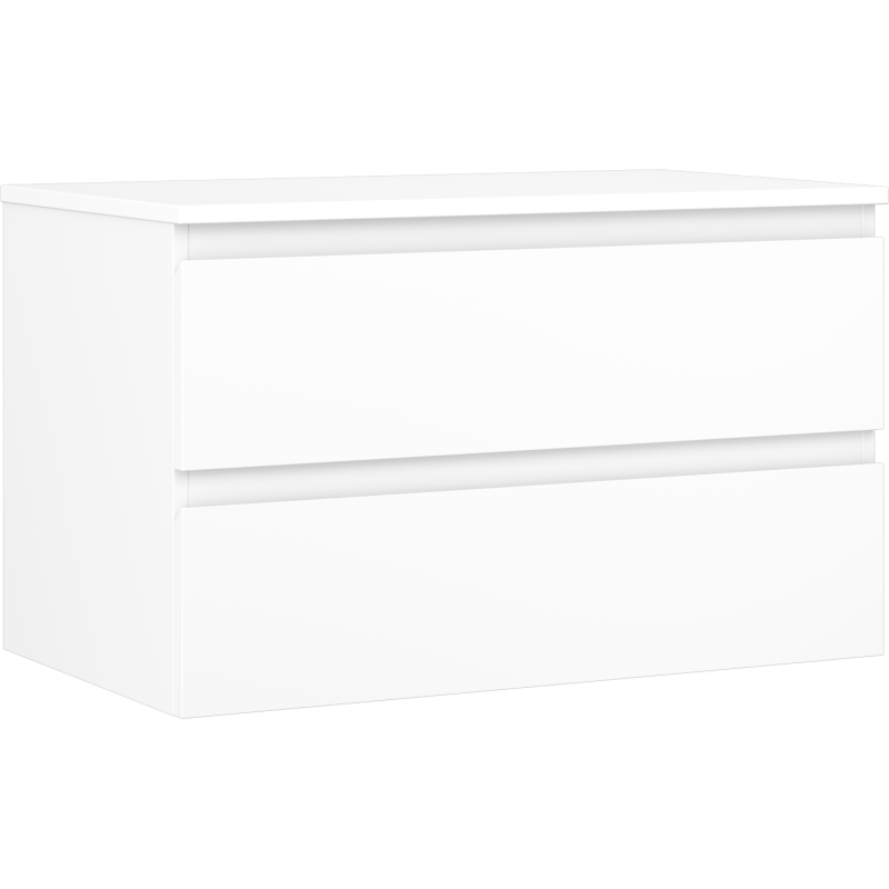 Mexen Orio Badezimmerschrank 80 cm mit Arbeitsplatte, 2 Schubladen, weiß matt - 91A10-08047-2-BFFC01