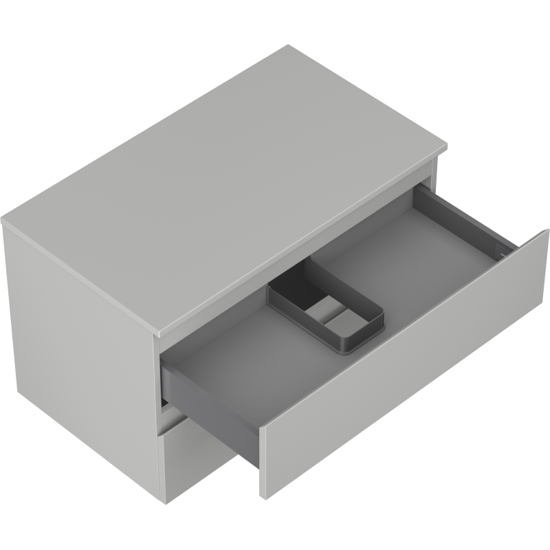Mexen Orio meuble de salle de bain sous lavabo 80 cm avec plateau, 2 tiroirs, gris mat - 91A10-08047-2-BFFC62