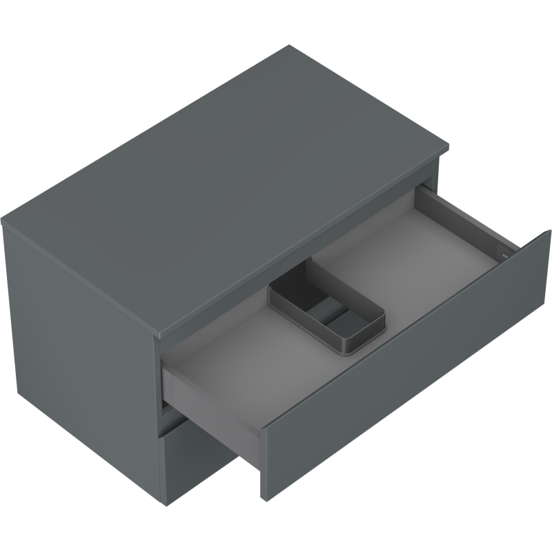Mexen Orio meuble de salle de bains sous-lavabo 80 cm avec plateau, 2 tiroirs, graphite mat - 91A10-08047-2-BFFC66