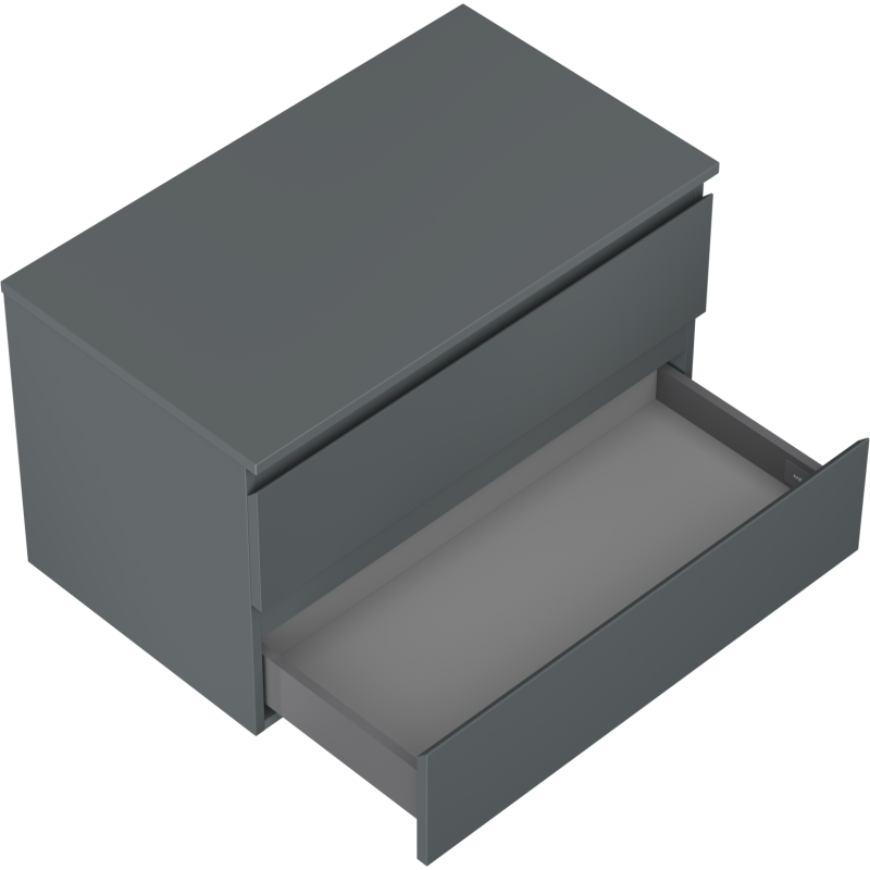 Mexen Orio meuble de salle de bains sous-lavabo 80 cm avec plateau, 2 tiroirs, graphite mat - 91A10-08047-2-BFFC66