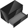 Mexen Orio meuble de salle de bain sous lavabo 80 cm avec plan, 2 tiroirs, noir brillant - 91A10-08047-2-BFFC70