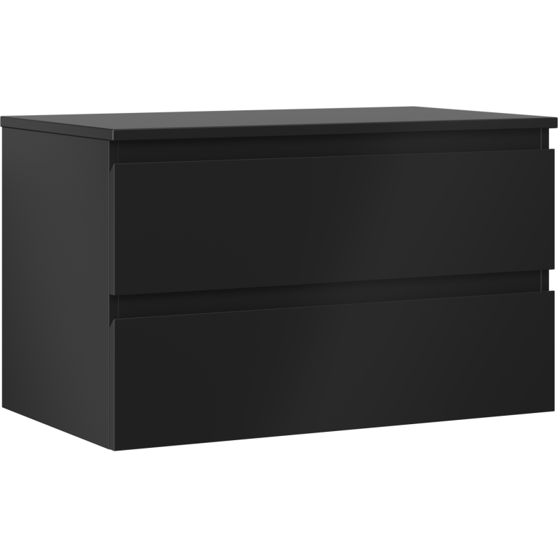 Mexen Orio Badezimmer-Unterschrank 80 cm mit Platte, 2 Schubladen, Schwarz Matt - 91A10-08047-2-BFFC71