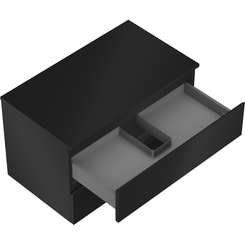 Mexen Orio mobile bagno a colonna 80 cm con piano, 2 cassetti, nero opaco - 91A10-08047-2-BFFC71