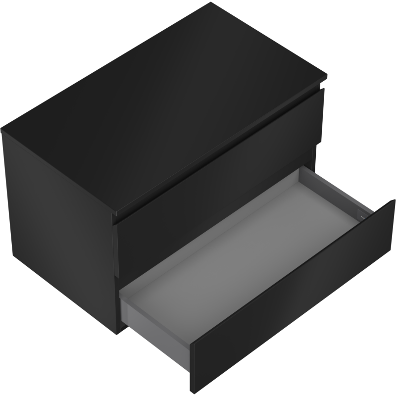 Mexen Orio armoire de salle de bains sous-lavabo 80 cm avec plateau, 2 tiroirs, noir mat - 91A10-08047-2-BFFC71