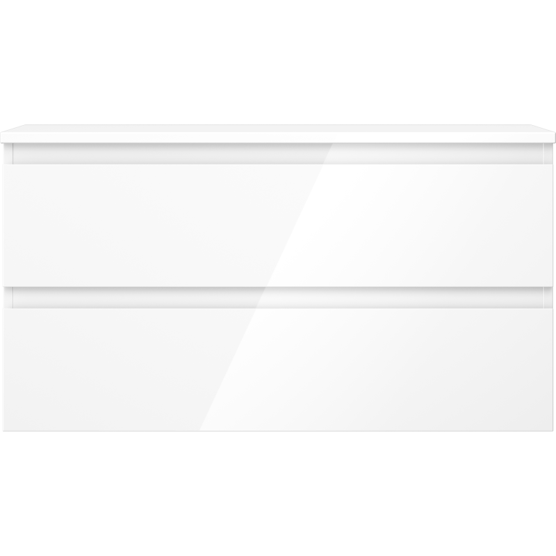 Mexen Orio badkamermeubel onder wastafel 90 cm met blad, 2 laden, wit glanzend - 91A10-09047-2-BFFC00