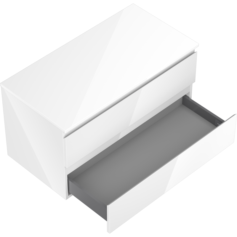 Mexen Orio badrumsskåp under tvättställ 90 cm med bänkskiva, 2 lådor, vit glans - 91A10-09047-2-BFFC00