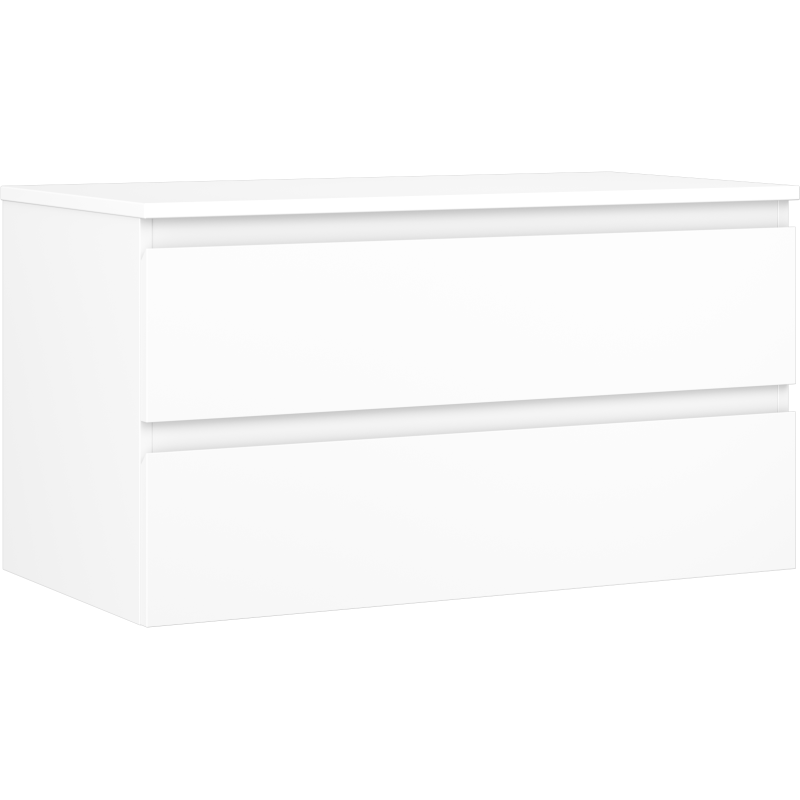 Mexen Orio Badezimmer-Unterschrank 90 cm mit Platte, 2 Schubladen, weiß matt - 91A10-09047-2-BFFC01