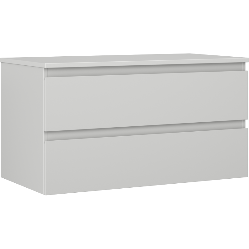 Mexen Orio vannas istabas skapītis zem izlietnes 90 cm ar virsmu, 2 atvilktnes, pelēks mats - 91A10-09047-2-BFFC62