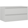 Mexen Orio meuble de salle de bains sous lavabo 90 cm avec plateau, 2 tiroirs, gris mat - 91A10-09047-2-BFFC62