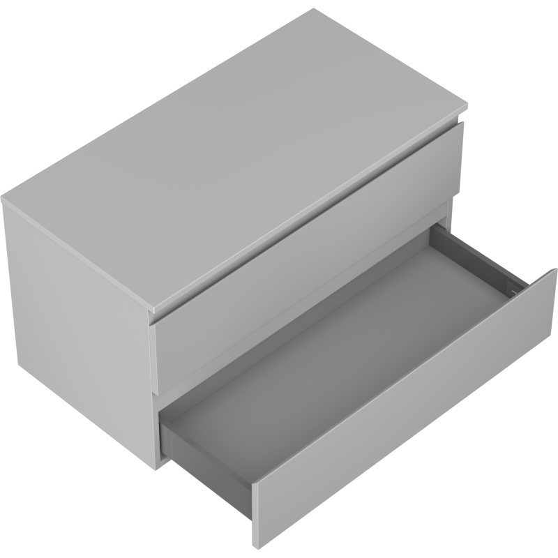 Mexen Orio meuble de salle de bains sous lavabo 90 cm avec plateau, 2 tiroirs, gris mat - 91A10-09047-2-BFFC62