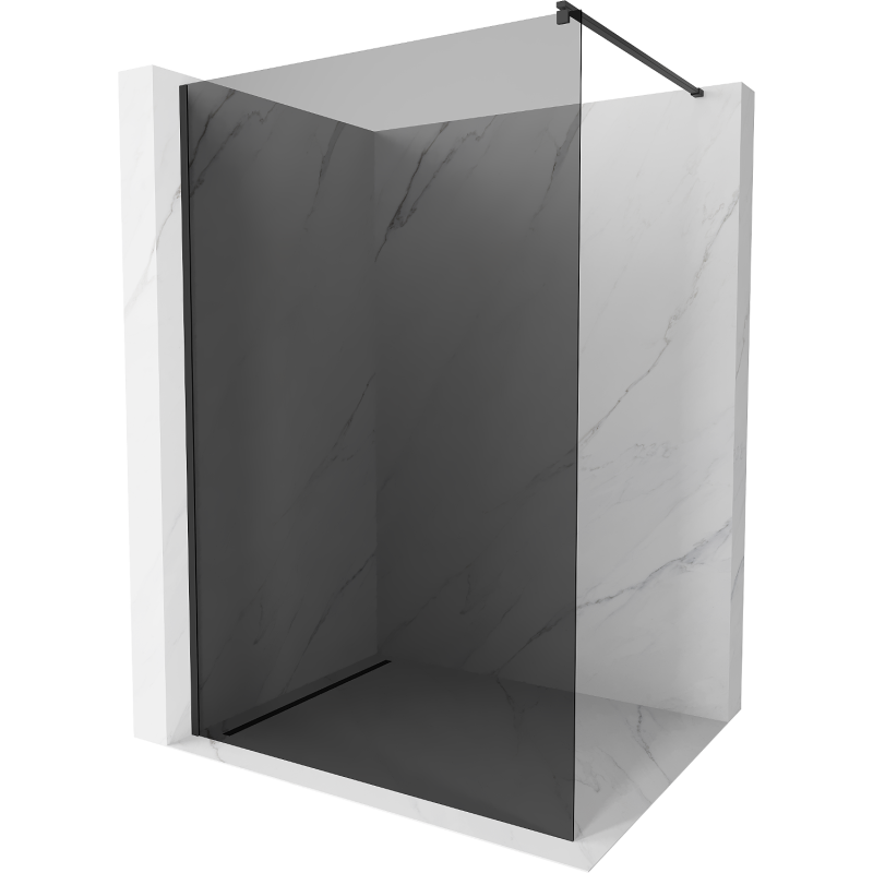 Mexen Kioto steklena stena za prho Walk-in 110 x 200 cm, grafit 8 mm, črna - 800-110-101-70-40