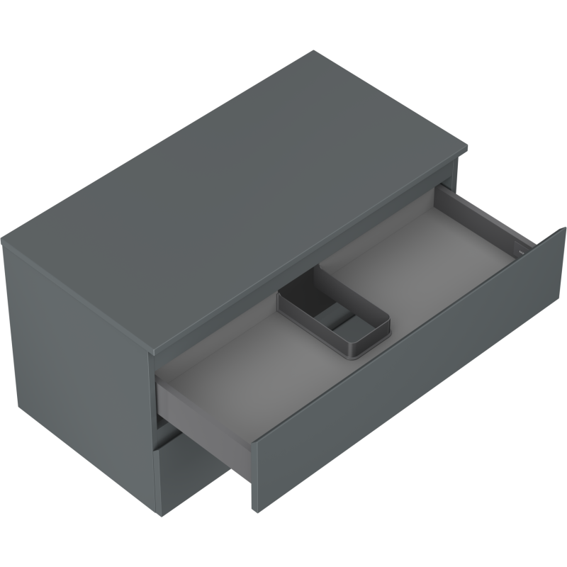 Mexen Orio armario de baño bajo lavabo de 90 cm con tablero, 2 cajones, grafito mate - 91A10-09047-2-BFFC66