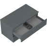 Mexen Orio meuble de salle de bain sous lavabo 90 cm avec plateau, 2 tiroirs, graphite mat - 91A10-09047-2-BFFC66