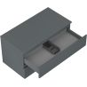 Mexen Orio meuble de salle de bains sous-lavabo 90 cm avec plateau, 2 tiroirs, graphite mat - 91A10-09047-2-BFFC66