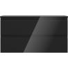 Mexen Orio Badezimmerschrank 90 cm mit Waschtisch, 2 Schubladen, schwarz glänzend - 91A10-09047-2-BFFC70