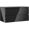 Mexen Orio 90 cm Bathroom Cabinet with Countertop, 2 Drawers, Black Gloss - 91A10-09047-2-BFFC70