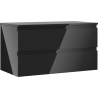 Mexen Orio gabinete de baño bajo lavabo de 90 cm con encimera, 2 cajones, negro brillo - 91A10-09047-2-BFFC70