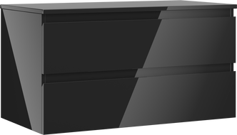 Mexen Orio mobile da bagno sottolavabo 90 cm con piano, 2 cassetti, nero lucido - 91A10-09047-2-BFFC70