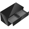 Mexen Orio Badezimmerschrank 90 cm mit Waschtisch, 2 Schubladen, schwarz glänzend - 91A10-09047-2-BFFC70