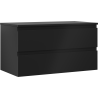 Mexen Orio Badezimmerschrank für Waschbecken 90 cm mit Arbeitsplatte, 2 Schubladen, schwarz matt - 91A10-09047-2-BFFC71
