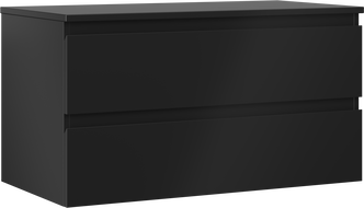Mexen Orio badkamerkast onder wastafel 90 cm met blad, 2 laden, zwart mat - 91A10-09047-2-BFFC71