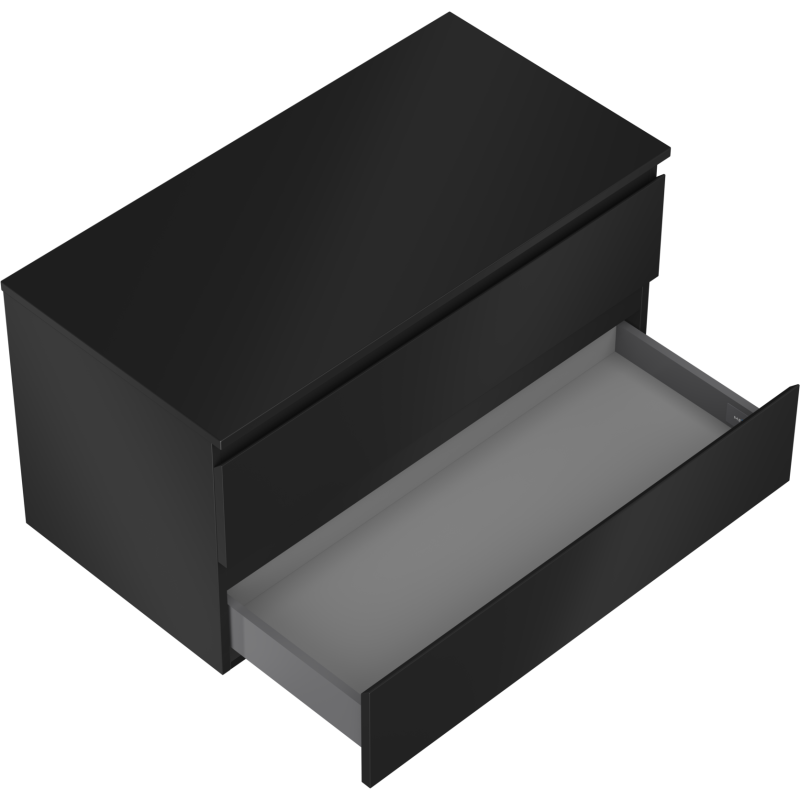 Mexen Orio mobiletto da bagno sotto lavabo 90 cm con piano, 2 cassetti, nero opaco - 91A10-09047-2-BFFC71